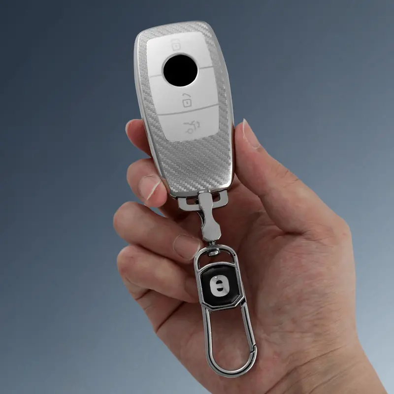 Keyzone Silverstar Tpu Key Cover & Keychain For E-Class S-Class A-Class C-Class G-Class 2020 Onwards New Smart Key(Ss70) 1