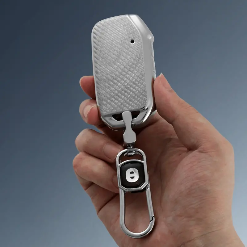 Keyzone Silverstar Tpu Key Cover & Keychain For Kia Carens Clavis, Seltos, Sonet 2023 Onwards Facelift 4 Button Smart Key (Ss77) 1
