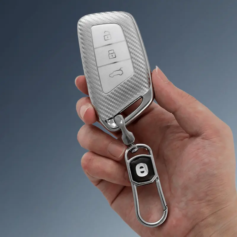 Keyzone Silverstar Tpu Key Cover & Keychain For Mg Hector, Windsor Ev Smart Key (Ss64) 1