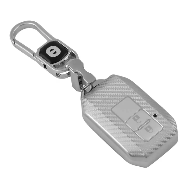 Keyzone Silverstar Tpu Key Cover & Keychain For Victoris, Baleno, Jimny, Swift, Ertiga, Grand Vitara, Xl6, Brezza, Fronx, Dzire, Glanza, Urban Cruiser Hyryder 2 Button Smart Key (Ss05) 2