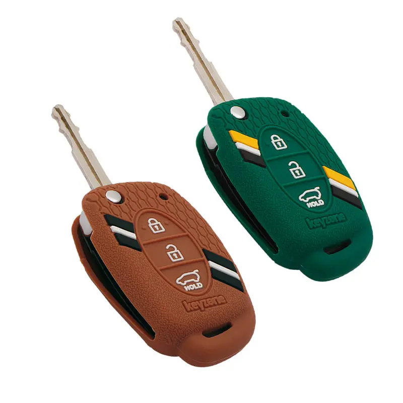 Keyzone Striped Key Cover – Mix Color Combo Offer (Buy 2 & Save) For Creta, I20, Venue, Tucson, Alcazar, Exter, Grand I10, Aura, Xcent Flip Key (Kzs-03) 11