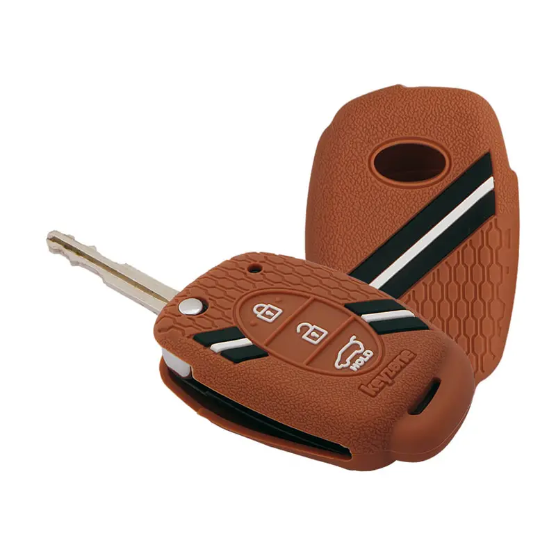 Keyzone Striped Key Cover – Mix Color Combo Offer (Buy 2 & Save) For Creta, I20, Venue, Tucson, Alcazar, Exter, Grand I10, Aura, Xcent Flip Key (Kzs-03) 15