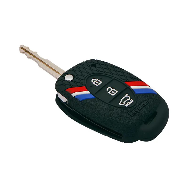 Keyzone Striped Key Cover – Mix Color Combo Offer (Buy 2 & Save) For Creta, I20, Venue, Tucson, Alcazar, Exter, Grand I10, Aura, Xcent Flip Key (Kzs-03) 18