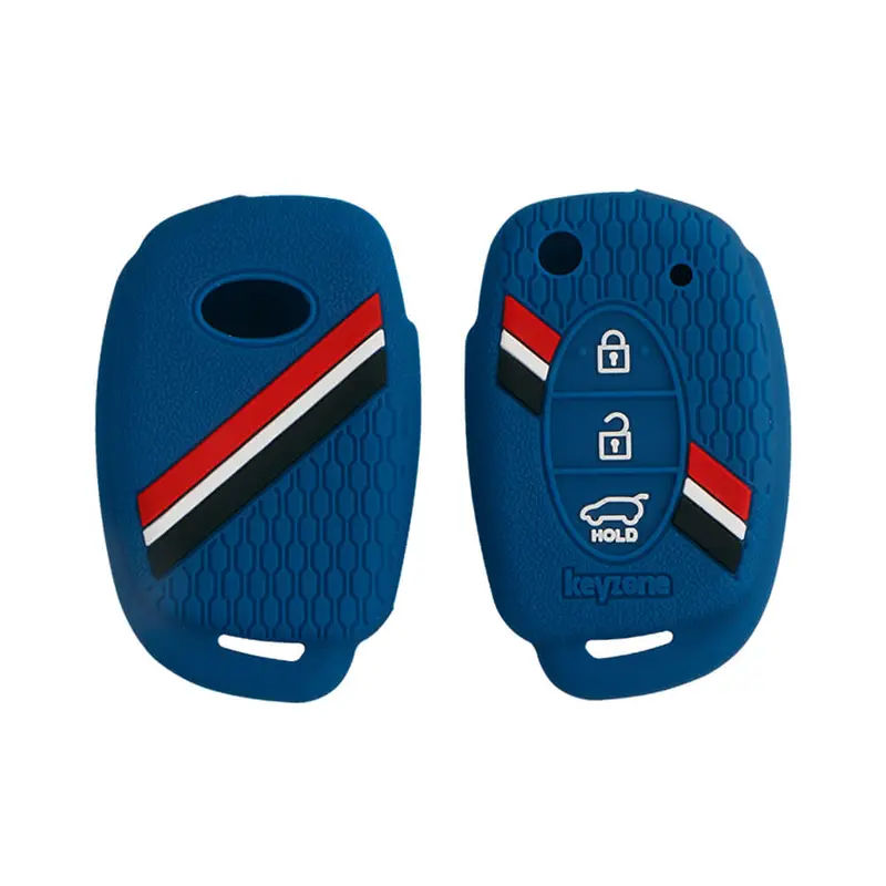 Keyzone Striped Key Cover – Mix Color Combo Offer (Buy 2 & Save) For Creta, I20, Venue, Tucson, Alcazar, Exter, Grand I10, Aura, Xcent Flip Key (Kzs-03) 19