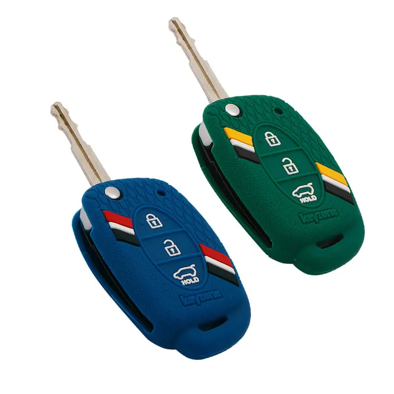 Keyzone Striped Key Cover – Mix Color Combo Offer (Buy 2 & Save) For Creta, I20, Venue, Tucson, Alcazar, Exter, Grand I10, Aura, Xcent Flip Key (Kzs-03) 7