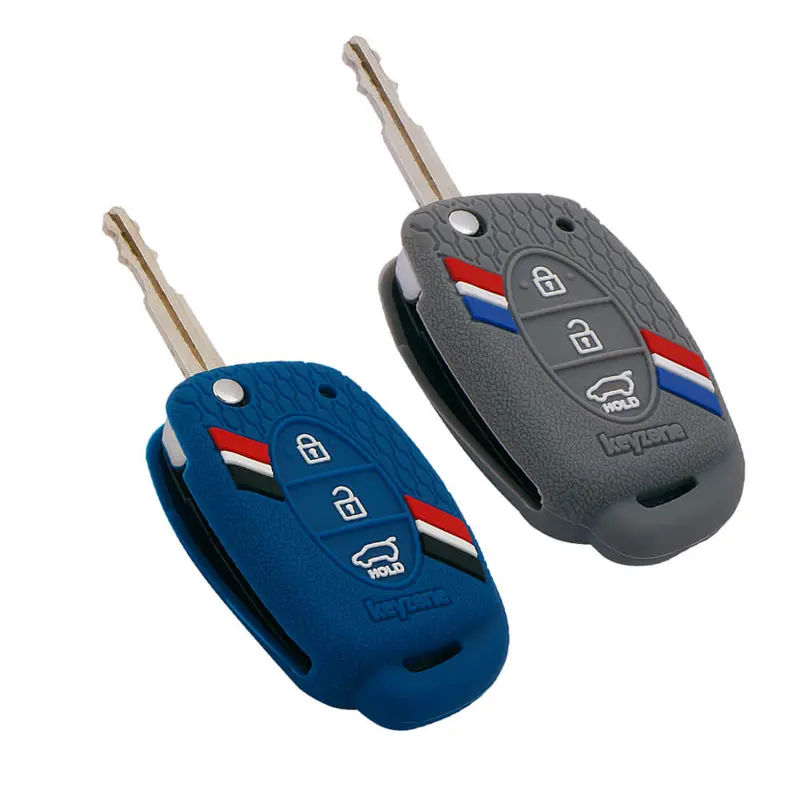 Keyzone Striped Key Cover – Mix Color Combo Offer (Buy 2 & Save) For Creta, I20, Venue, Tucson, Alcazar, Exter, Grand I10, Aura, Xcent Flip Key (Kzs-03) 8