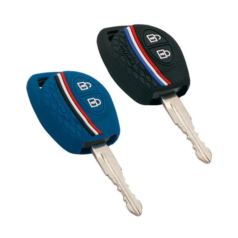 Keyzone Striped Key Cover – Mix Color Combo Offer (Buy 2 & Save) For Fronx, Jimny, Swift, Dzire, Xl6, Ignis, Grand Vitara, Brezza, Wagonr, Vitara Brezza, Celerio, Ertiga, Ciaz, S-Cross, Baleno, Alto, Glanza, Urban Cruiser, Hyryder Smart Key (Kzs04) 1