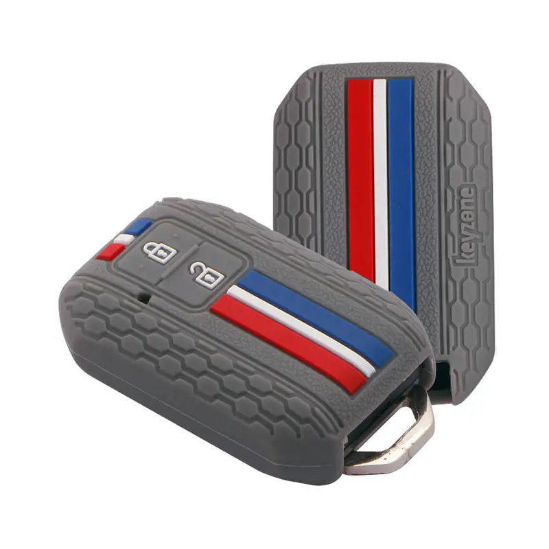 Keyzone Striped Key Cover – Mix Color Combo Offer (Buy 2 & Save) For Glanza, Urban Cruiser Hyryder, Rumion 2 Button Smart Key (Kzs-01) 12