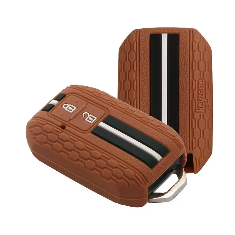 Keyzone Striped Key Cover – Mix Color Combo Offer (Buy 2 & Save) For Glanza, Urban Cruiser Hyryder, Rumion 2 Button Smart Key (Kzs-01) 14