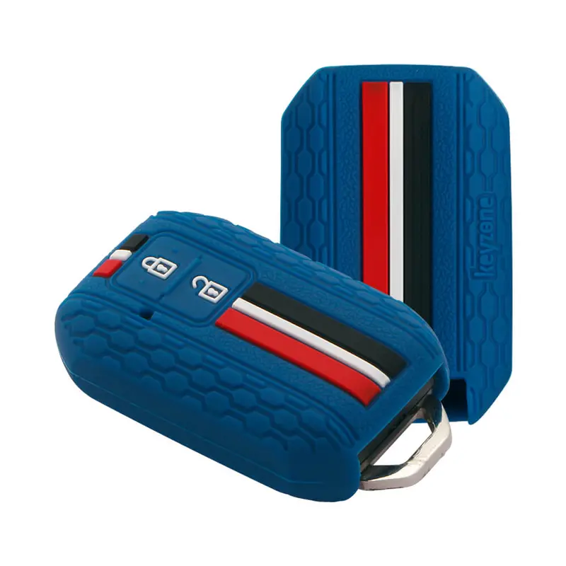 Keyzone Striped Key Cover – Mix Color Combo Offer (Buy 2 & Save) For Glanza, Urban Cruiser Hyryder, Rumion 2 Button Smart Key (Kzs-01) 15