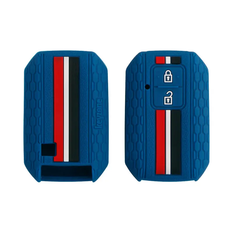 Keyzone Striped Key Cover – Mix Color Combo Offer (Buy 2 & Save) For Glanza, Urban Cruiser Hyryder, Rumion 2 Button Smart Key (Kzs-01) 17