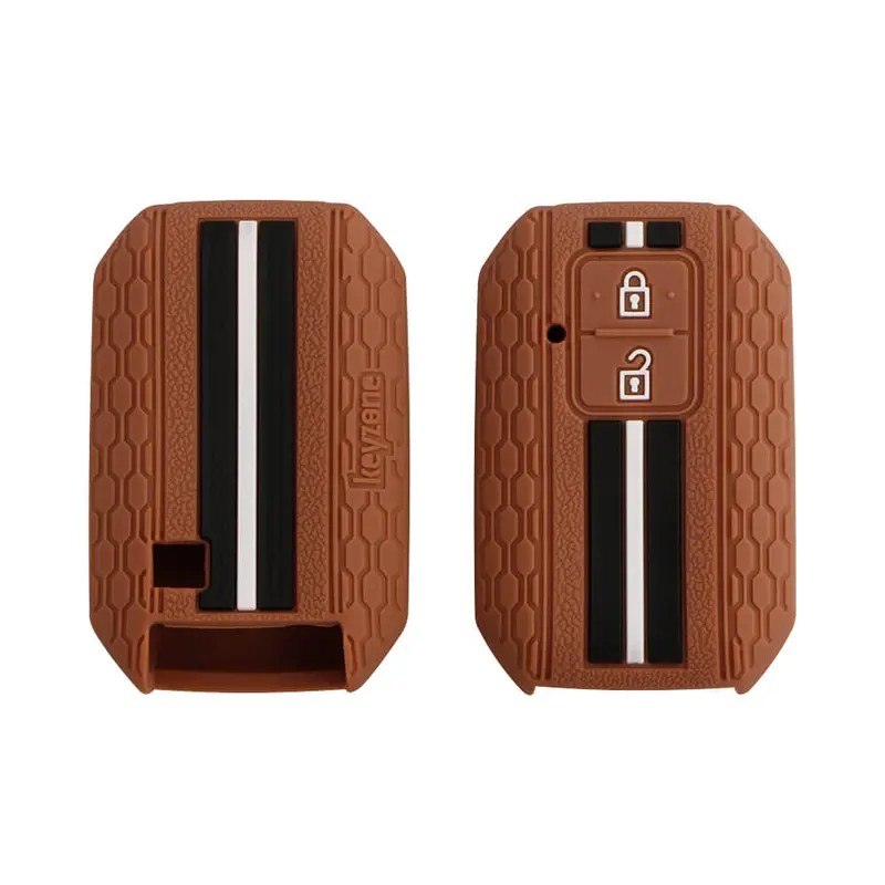 Keyzone Striped Key Cover – Mix Color Combo Offer (Buy 2 & Save) For Glanza, Urban Cruiser Hyryder, Rumion 2 Button Smart Key (Kzs-01) 18