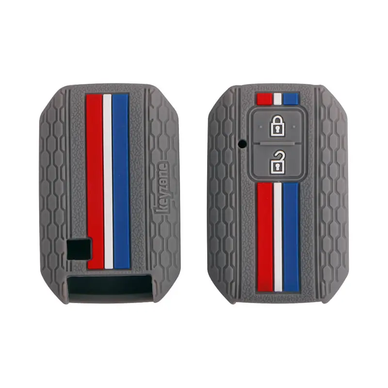 Keyzone Striped Key Cover – Mix Color Combo Offer (Buy 2 & Save) For Glanza, Urban Cruiser Hyryder, Rumion 2 Button Smart Key (Kzs-01) 19