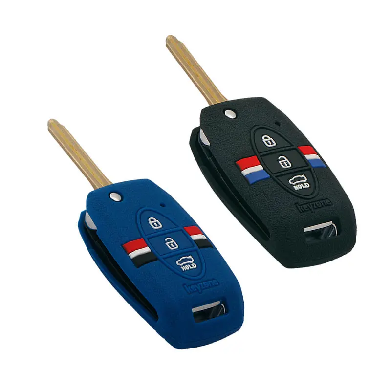 Keyzone Striped Key Cover – Mix Color Combo Offer (Buy 2 & Save) For Seltos, Sonet, Carens 3 Button Flip Key (Kzs-08) 1