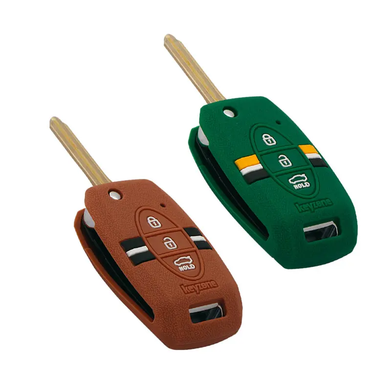 Keyzone Striped Key Cover – Mix Color Combo Offer (Buy 2 & Save) For Seltos, Sonet, Carens 3 Button Flip Key (Kzs-08) 11
