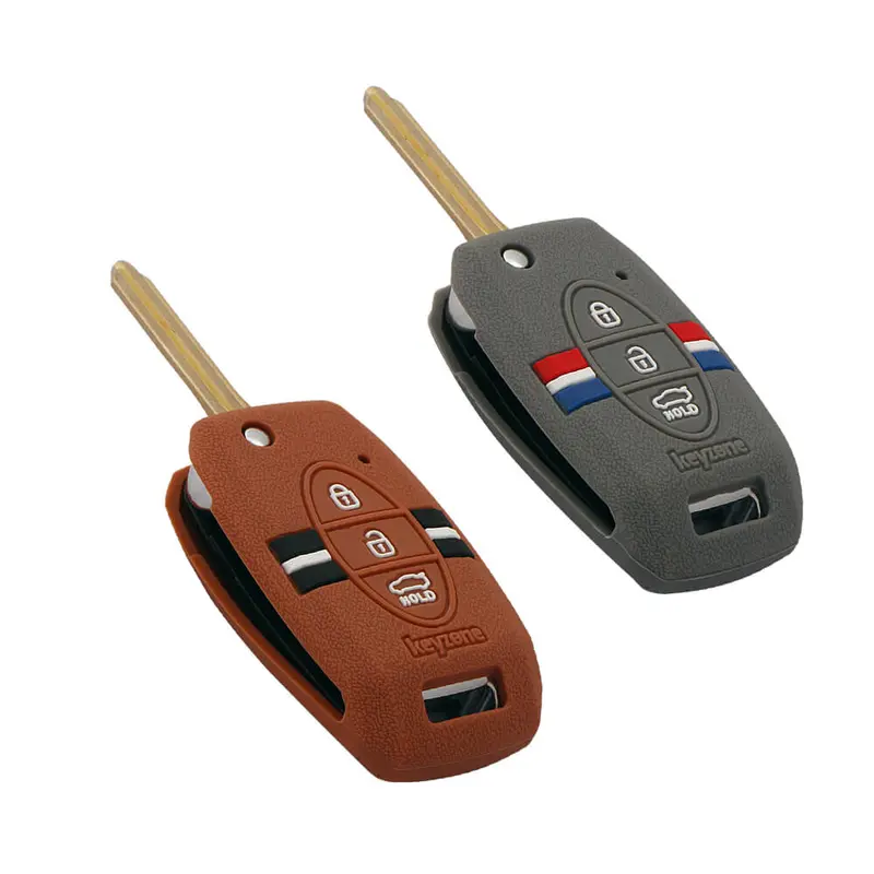 Keyzone Striped Key Cover – Mix Color Combo Offer (Buy 2 & Save) For Seltos, Sonet, Carens 3 Button Flip Key (Kzs-08) 12