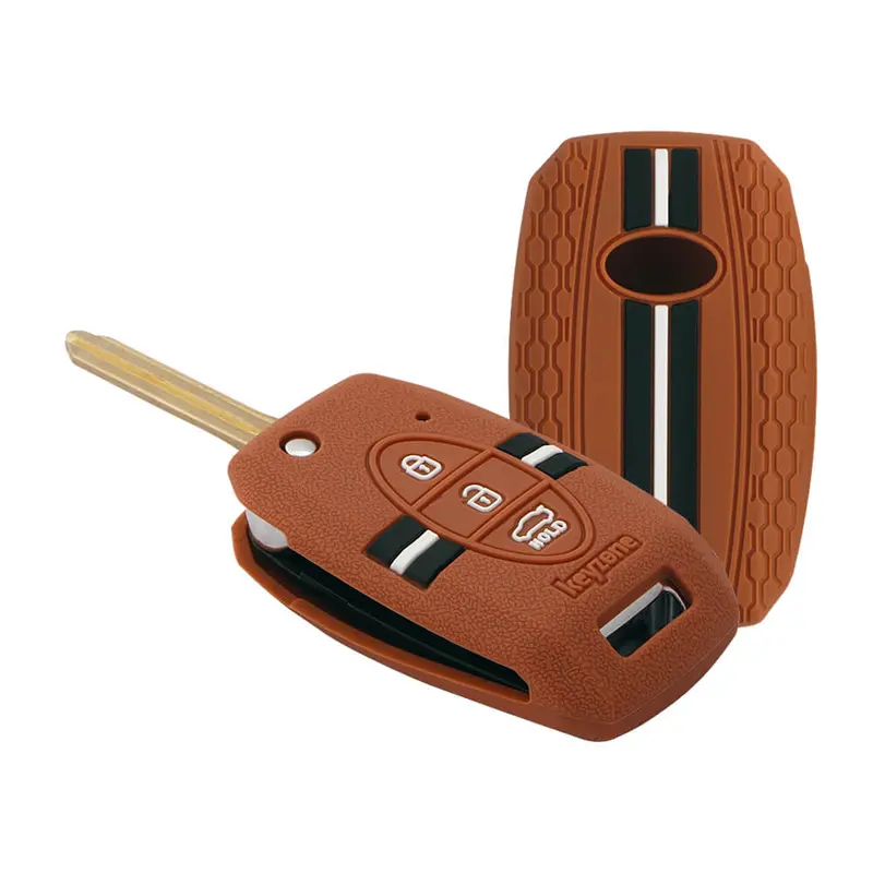 Keyzone Striped Key Cover – Mix Color Combo Offer (Buy 2 & Save) For Seltos, Sonet, Carens 3 Button Flip Key (Kzs-08) 13