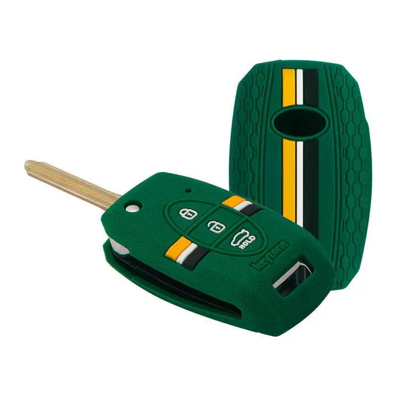 Keyzone Striped Key Cover – Mix Color Combo Offer (Buy 2 & Save) For Seltos, Sonet, Carens 3 Button Flip Key (Kzs-08) 14