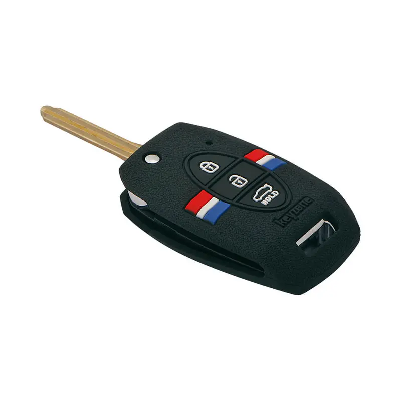Keyzone Striped Key Cover – Mix Color Combo Offer (Buy 2 & Save) For Seltos, Sonet, Carens 3 Button Flip Key (Kzs-08) 15