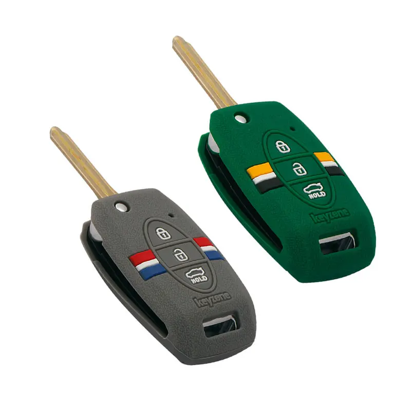 Keyzone Striped Key Cover – Mix Color Combo Offer (Buy 2 & Save) For Seltos, Sonet, Carens 3 Button Flip Key (Kzs-08) 16