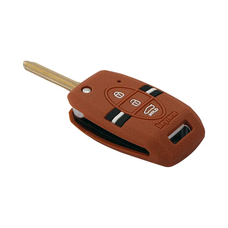 Keyzone Striped Key Cover – Mix Color Combo Offer (Buy 2 & Save) For Seltos, Sonet, Carens 3 Button Flip Key (Kzs-08) 20