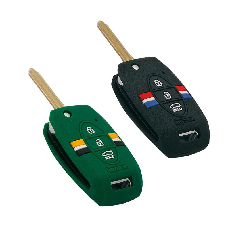 Keyzone Striped Key Cover – Mix Color Combo Offer (Buy 2 & Save) For Seltos, Sonet, Carens 3 Button Flip Key (Kzs-08) 3