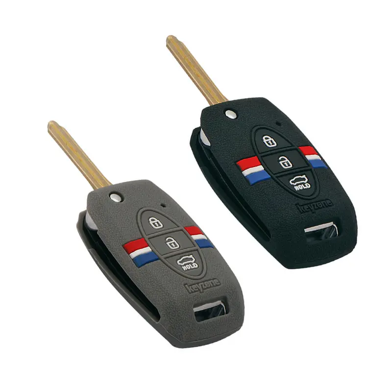 Keyzone Striped Key Cover – Mix Color Combo Offer (Buy 2 & Save) For Seltos, Sonet, Carens 3 Button Flip Key (Kzs-08) 4