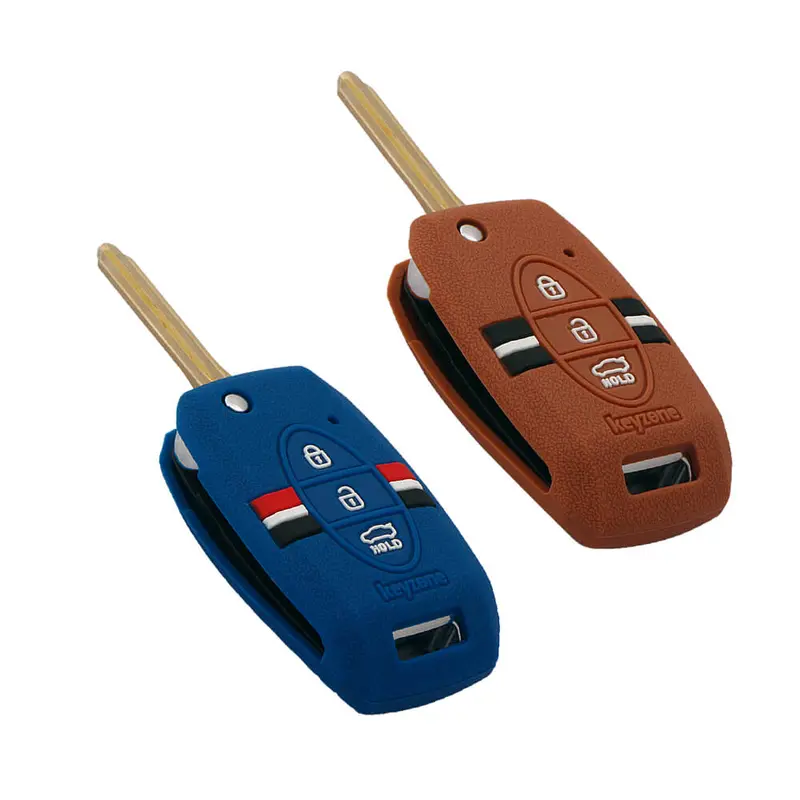 Keyzone Striped Key Cover – Mix Color Combo Offer (Buy 2 & Save) For Seltos, Sonet, Carens 3 Button Flip Key (Kzs-08) 6