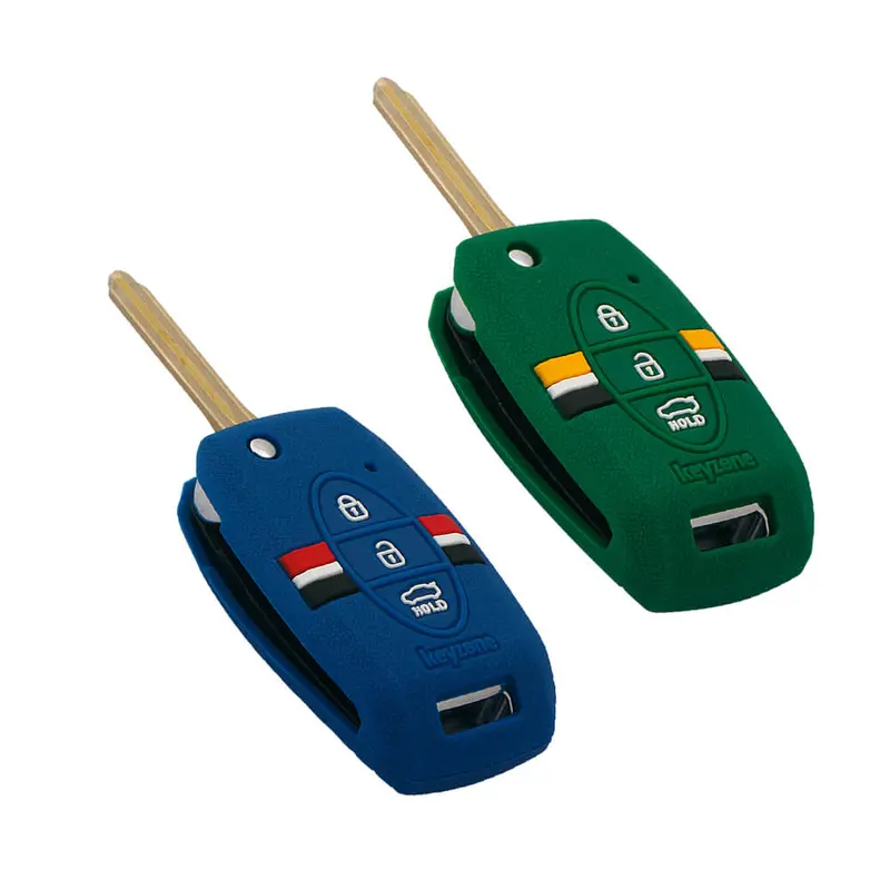Keyzone Striped Key Cover – Mix Color Combo Offer (Buy 2 & Save) For Seltos, Sonet, Carens 3 Button Flip Key (Kzs-08) 7