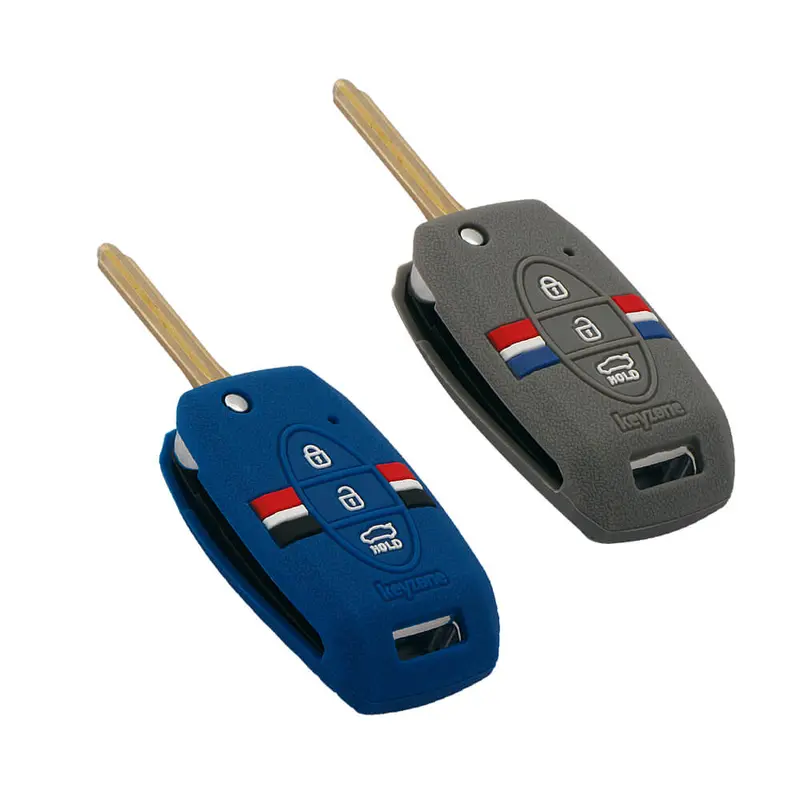 Keyzone Striped Key Cover – Mix Color Combo Offer (Buy 2 & Save) For Seltos, Sonet, Carens 3 Button Flip Key (Kzs-08) 8