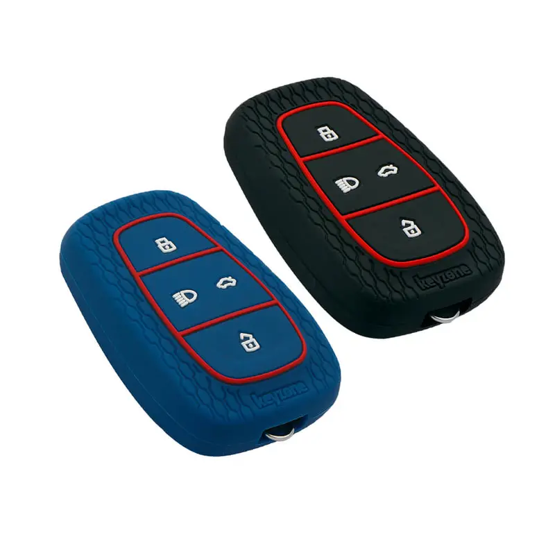 Keyzone Striped Key Cover – Mix Color Combo Offer (Buy 2 & Save) For Tata Nexon, Altroz, Harrier, Tigor Bs6, Safari Gold, Punch, Tigor Ev, Safari 2021 4 Button Smart Key (Kzs-02) 1