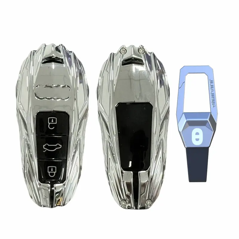 Keyzone Trf Series Key Cover For Audi 2018-2022 A6 A7 A8 E-Tron Q8 Sq8, 2020 2021 2022 A3 Q7 S3 S6 Sq7 Rs6 S7 Rs7 Smart Key (Trf82_Wb) 1