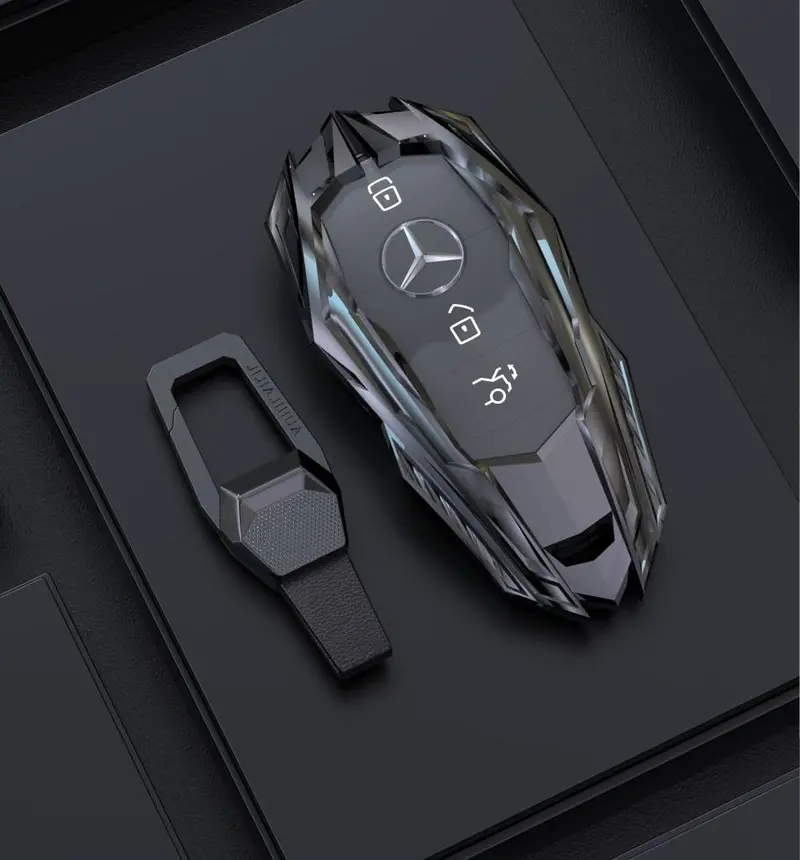 Keyzone Trf Series Key Cover For E-Class S-Class A-Class C-Class G-Class 2020 Onwards 4 Button Smart Key (Trf70_Wb) 2