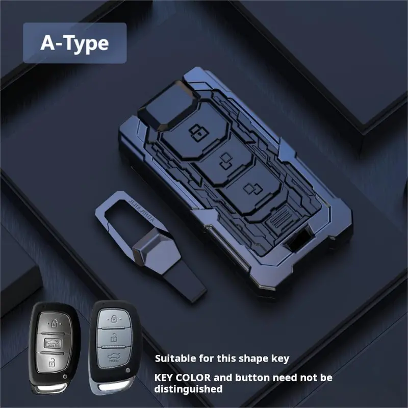 Keyzone Trf Series Key Cover For I20, Creta, Venue, Tucson, Alcazar, Verna, Xcent, Aura, Elantra 3 Button Smart Key (Trf07) 1