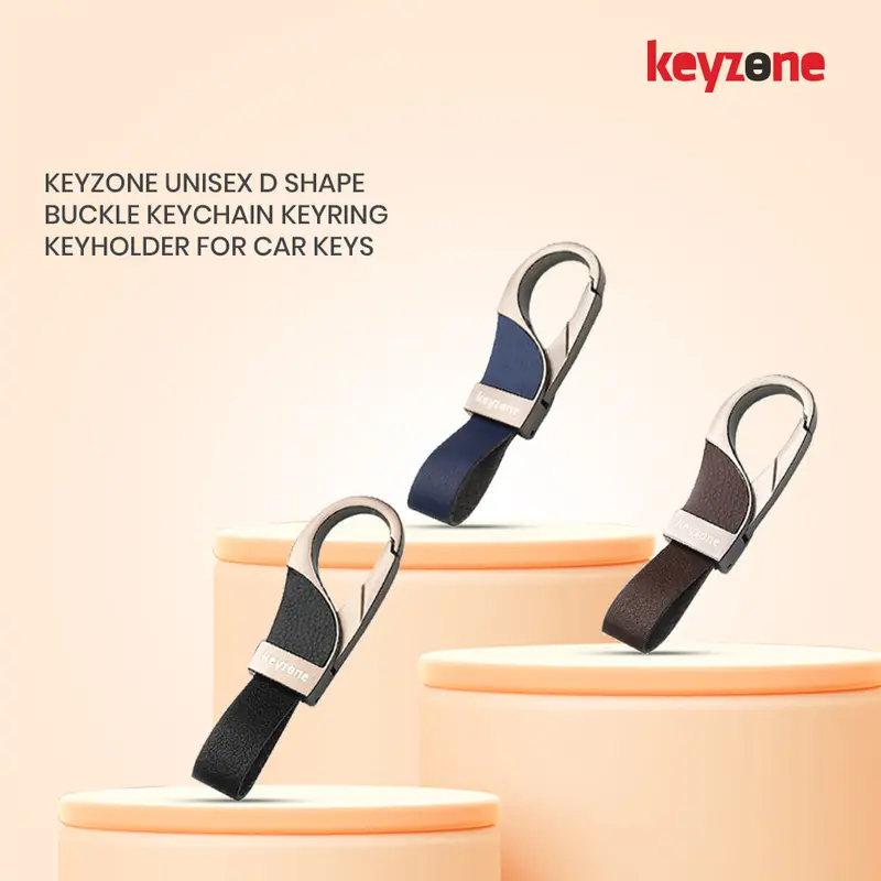 Keyzone Unisex D Shape Buckle Keychain Keyring Keyholder For Car Keys (Kr02) 2