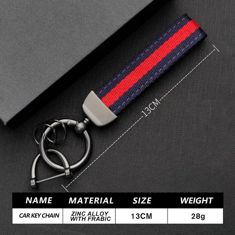 Keyzone Unisex Fabric Striped Keychain Keyring Keyholder For Car Keys (Kr03) 3