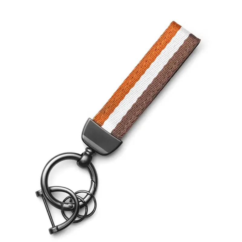 Keyzone Unisex Fabric Striped Keychain Keyring Keyholder For Car Keys (Kr03) 4