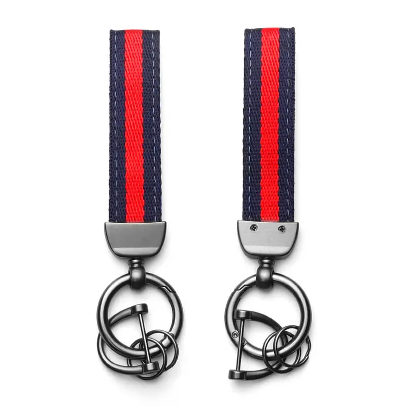 Keyzone Unisex Fabric Striped Keychain Keyring Keyholder For Car Keys (Kr03, Pack Of 2) 1