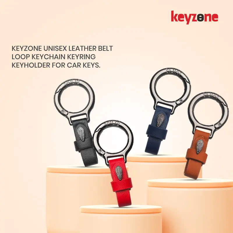 Keyzone Unisex Leather Belt Loop Keychain Keyring Keyholder For Car Keys (Kr01) 2