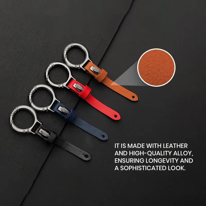 Keyzone Unisex Leather Belt Loop Keychain Keyring Keyholder For Car Keys (Kr01) 3
