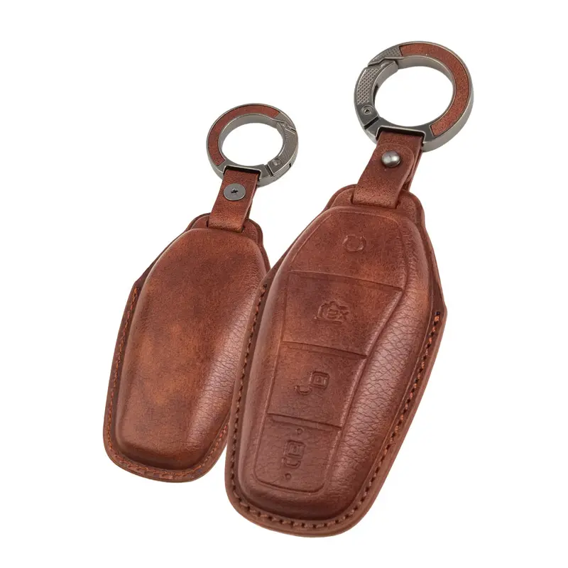 Keyzone Vintage Leather Key Cover Compatible For Byd Seal, Atto3 4 Button Smart Key (Vl85) 2