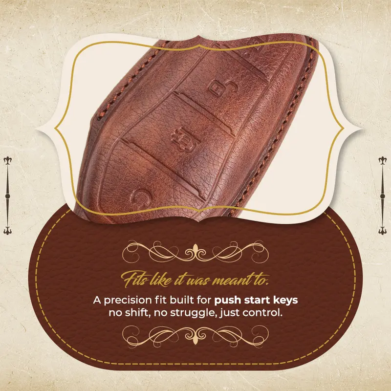Keyzone Vintage Leather Key Cover Compatible For Byd Seal, Atto3 4 Button Smart Key (Vl85) 2