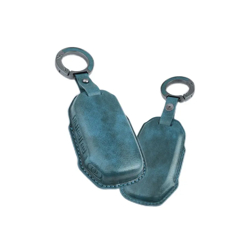 Keyzone Vintage Leather Key Cover Compatible For Kia Seltos, Sonet, Carens 2023 Onwards 3 Button Smart Key (Vl79) 3
