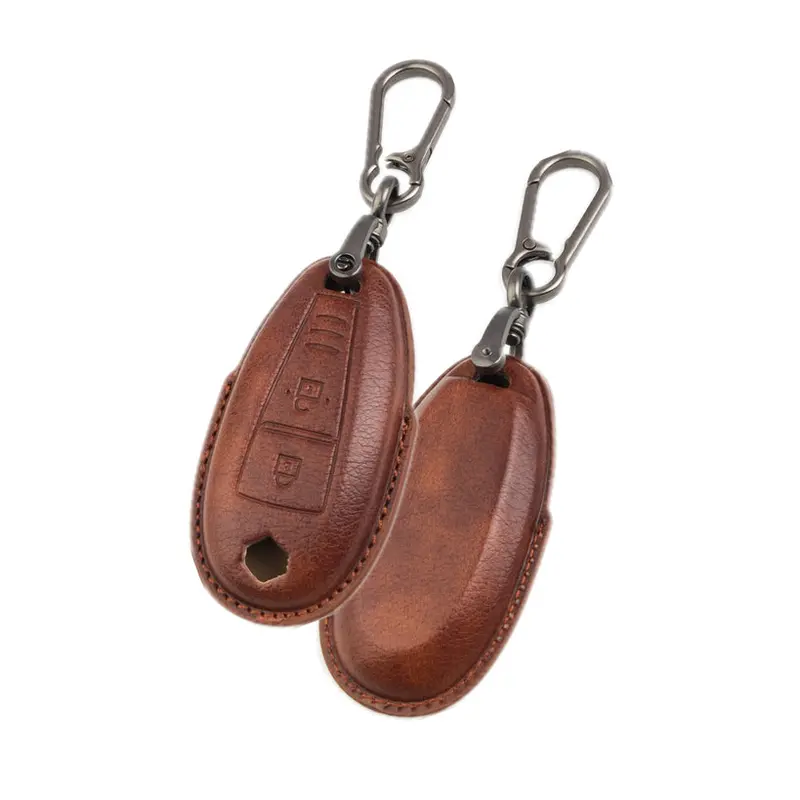Keyzone Vintage Leather Key Cover Compatible For Suzuki Baleno, Ciaz, Ignis, Scross, Vitara Brezza 3 Button Smart Key(Vl04) 3