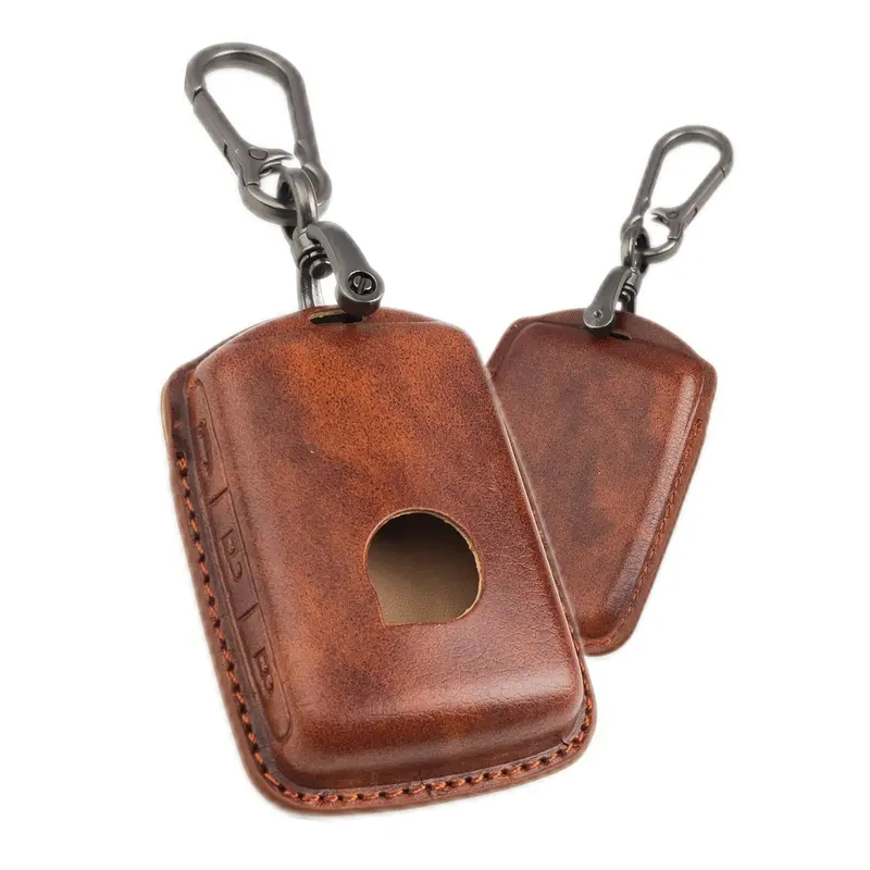 Keyzone Vintage Leather Key Cover Compatible For Volvo Xc40 Xc60 Xc90 S60 S90 V60 V90 Smart Key (Vl80) 2