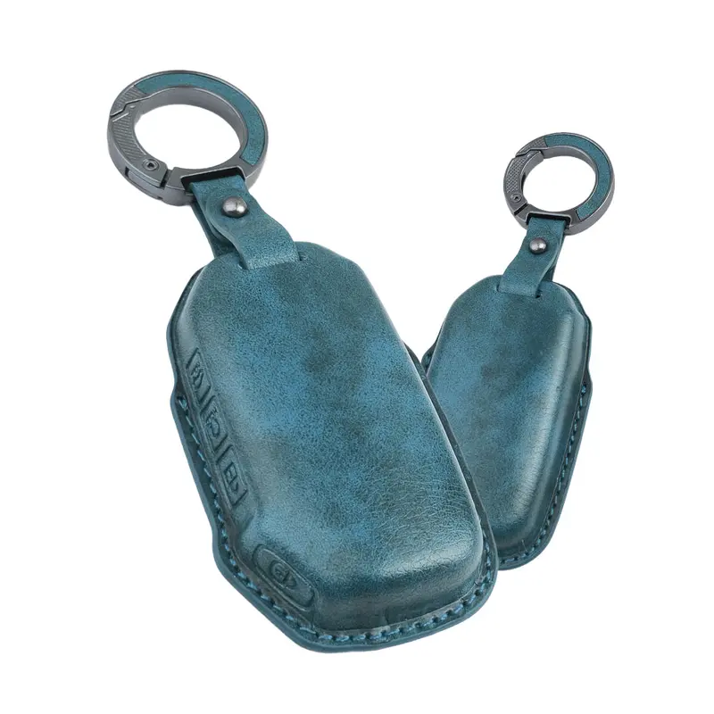 Keyzone Vintage Leather Key Cover Fit For Kia Seltos, Sonet 2023 Facelift 4 Button Smart Key (Vl77) 3