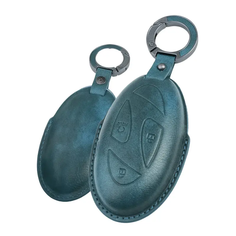 Keyzone Vintage Leather Key Cover For Hyundai Venue N Line 3 Button Smart Key (Vl93) 2