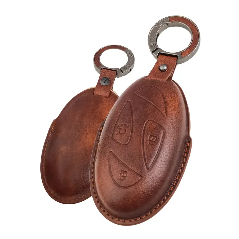 Keyzone Vintage Leather Key Cover For Hyundai Venue N Line 3 Button Smart Key (Vl93) 3