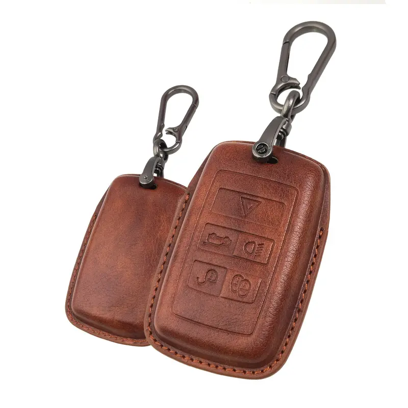 Keyzone Vintage Leather Key Cover For Range Rover: Sport, Evoque, Velar, Discovery, Defender 5 Button Smart Key (Vl73) 2