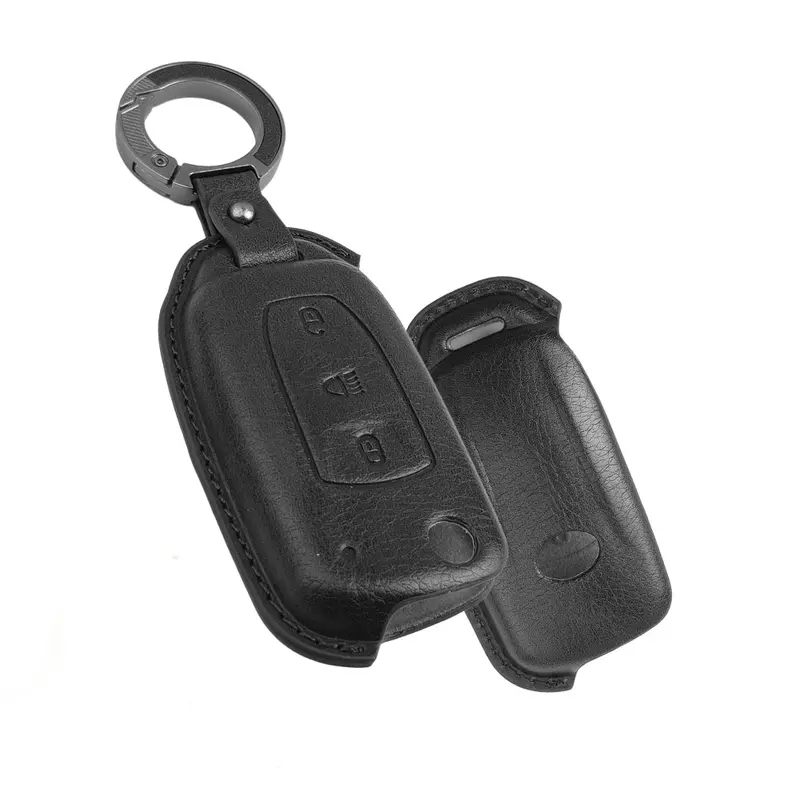 Keyzone Vintage Leather Key Cover For Tata Curvv, Nexon, Harrier, Altroz, Punch, Safari, Tigor, Tiago, Zest, Bolt 3 Button Flip Key (Vl29) 1